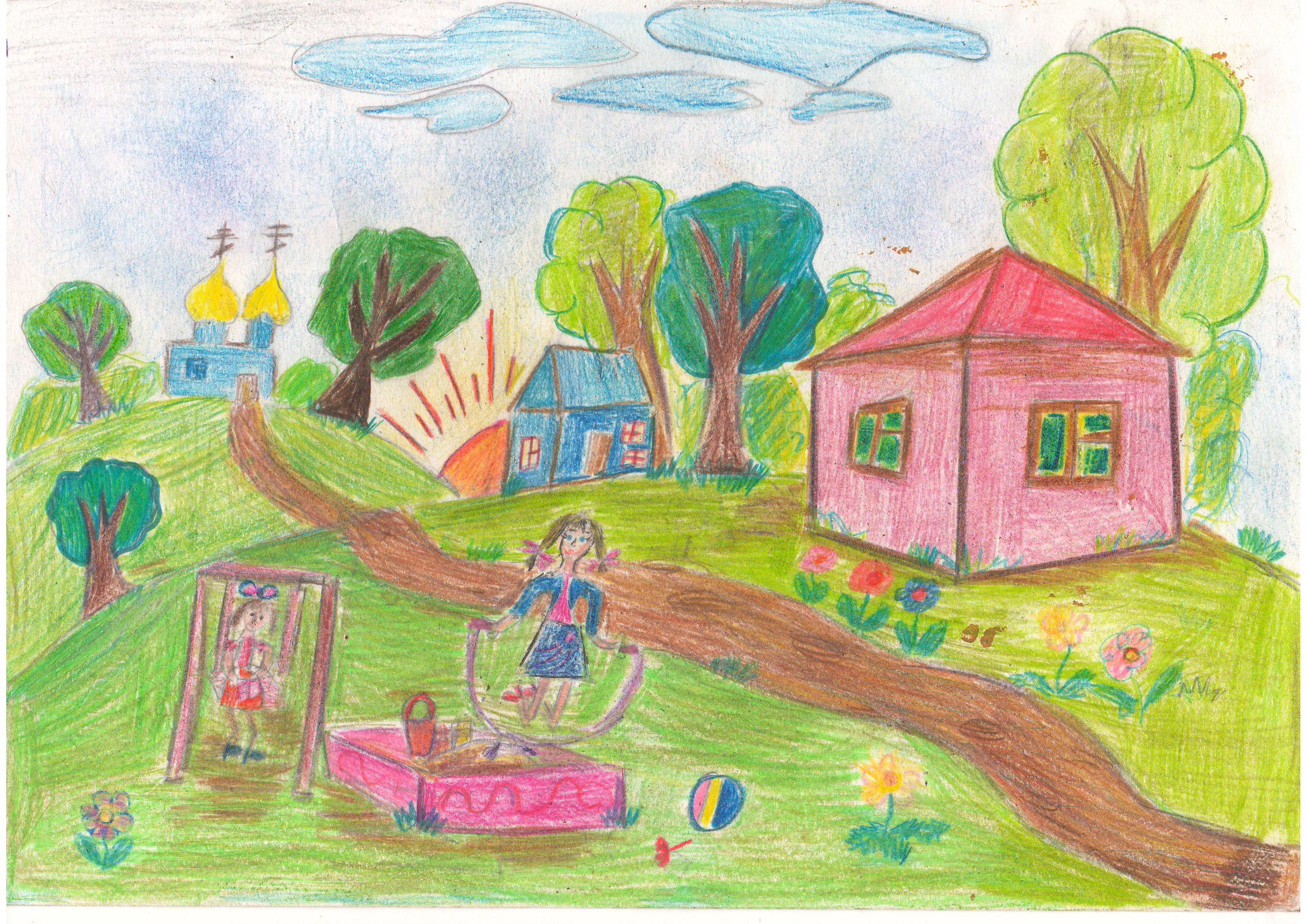 Детские рисунки на тему лето